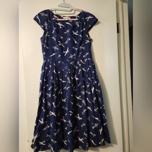 Navy Blue Airplane Dress w/Pockets
